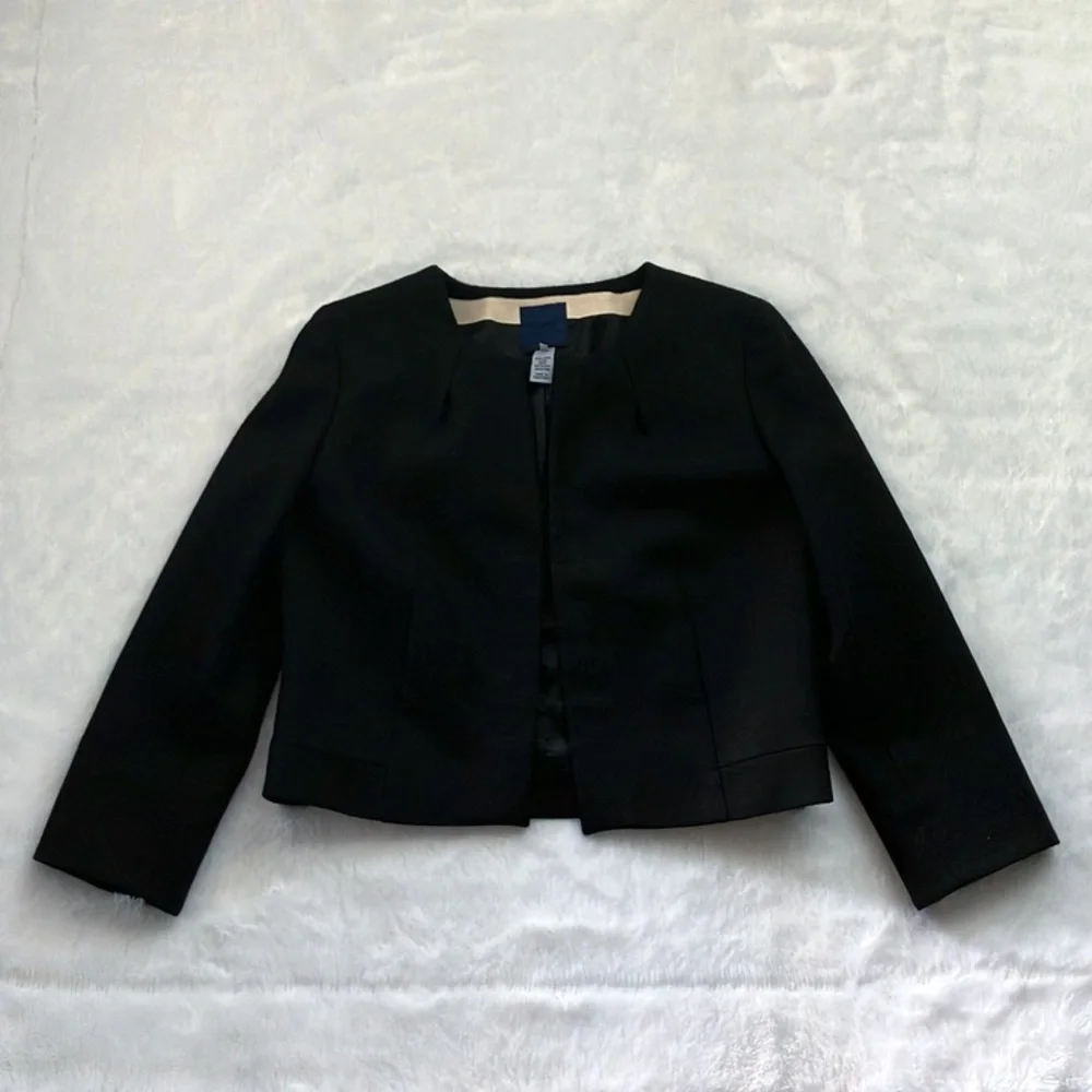Like New Black J. Crew Wool Open Front Blazer, Size 6